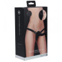 Dildo vaginale anale indossabile in silicone Ribbed Strap-On Adjustable Black