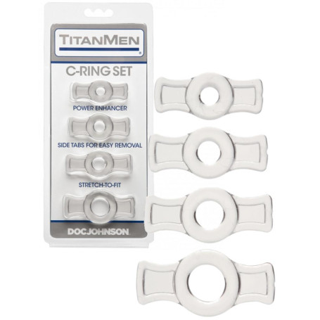 Set Anelli fallici 4 pz espandibile e ritardante TitanMen Doc Johnson