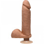 Vibratore realistico vaginale anale con ventosa Perfect D Vibrating with Balls - ULTRASKYN - 8" / 20 cm - Caramel