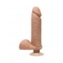 Vibratore realistico vaginale anale con ventosa Perfect D Vibrating with Balls - ULTRASKYN - 8" / 20 cm - Caramel