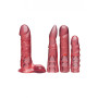 Kit dildo vaginale anale indossabile fallo strap on Crystal Jellies Set Pink