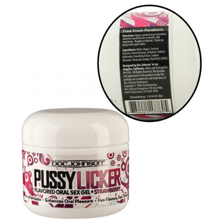 Gel intimo per sesso orale lubrificante vaginale anale commestibile Pussy Licker - Strawberry - 57 ml