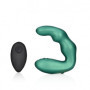 Vibratore in silicone per prostata Bent Vibrating Prostate Massager with Remote Control Metallic Green