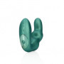 Vibratore in silicone per prostata Bent Vibrating Prostate Massager with Remote Control Metallic Green