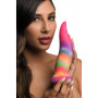 Dildo in silicone con ventosa creatura vaginale anale Unicorn Tongue Glow in the Dark Rainbow