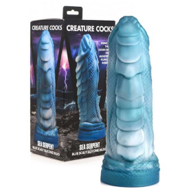 Dildo serpente marino vagianel anale in silicone con ventosa Sea Serpent Blue Scaly Silicone Dildo - Blue