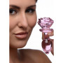 Dilatatore anale con rosa indossabile in vetro Glass Medium Anal Plug - Pink Rose