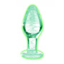 Plug anale in vetro dilatatore indossabile Glow-In-The-Dark Glass Anal Plug - Medium