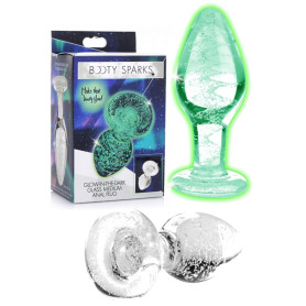 Plug anale in vetro dilatatore indossabile Glow-In-The-Dark Glass Anal Plug - Medium