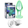 Plug anale in vetro dilatatore indossabile Glow-In-The-Dark Glass Anal Plug - Medium