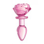 Plug anale in vetro con rosa dilatatore indossabile Glass Small Anal Plug - Pink Rose