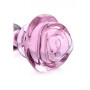 Plug anale in vetro con rosa dilatatore indossabile Glass Small Anal Plug - Pink Rose