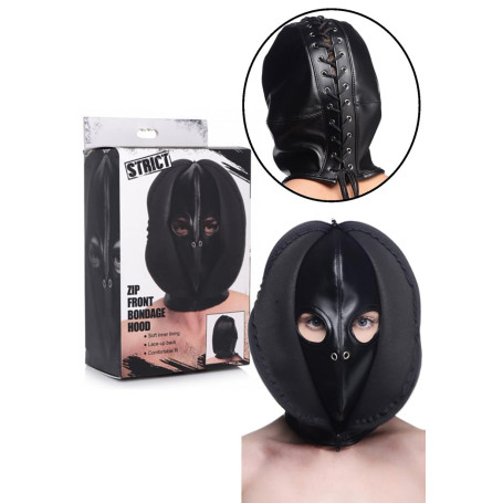 Cappucchio bondage sexy maschera integrale Zip Front Bondage Hood