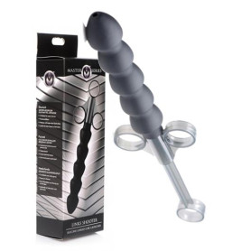 Siringa per lubrificante in silicone nero doccia intima plug uomo e donna sextoy