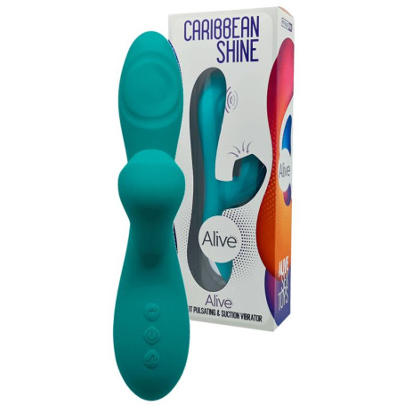 Vibratore vaginale rabbit con succhia clitoride Caribbean Shine