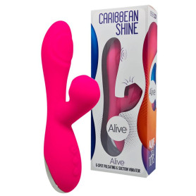 Vibratore rabbit vaginale con succhia clitoride Caribbean Shine pink