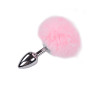 Plug anale piccolo in metallo con coda Metal Anal Fluffy Plug S pink