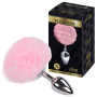 Plug anale piccolo in metallo con coda Metal Anal Fluffy Plug S pink