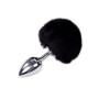 Plug anale piccolo in metallo con coda Metal Anal Fluffy Plug M black