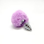 Plug anale mini in metallo con coda Metal Anal Fluffy Twist Plug S purple