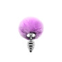 Plug anale mini in metallo con coda Metal Anal Fluffy Twist Plug S purple