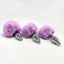 Plug anale mini in metallo con coda Metal Anal Fluffy Twist Plug S purple