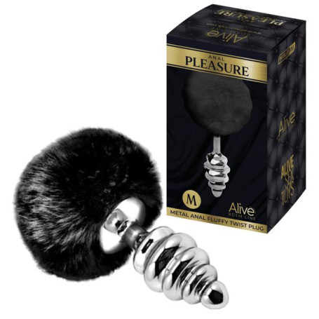 Plug anale in metallo piccolo con coda Metal Anal Fluffy Twist Plug M