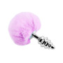 Plug anale grande in metallo con coda Metal Anal Fluffy Twist Plug L purple