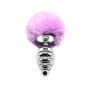 Plug anale grande in metallo con coda Metal Anal Fluffy Twist Plug L purple
