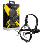 Imbracatura viso sadomaso con morso Head Harness with Spider Gag and Nose Hooks Black