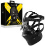 Imbracatura viso con morso bondage Head Harness with Zip-up Mouth and Lock Black