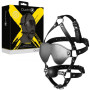 Imbracatura viso bdsm con maschera occhi e morso Blindfolded Head Harness with Solid Ball Gag Black