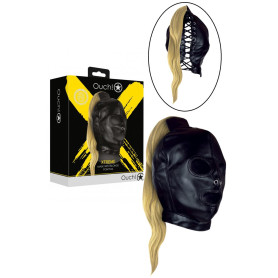 Maschera bondage con coda sexy Mask with Blonde Ponytail Black