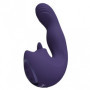 Vibratore vaginale per punto G Yumi Triple Motor G-Spot Finger Motion Vibrator and Flickering Tongue Stimulator Purple