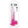 Dildo MAXI con ventosa vaginale anale realistico King Cock Clear 9 Inch Balls pink