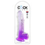 Dildo MAXI vaginale anale realistico con ventosa King Cock Clear 9 Inch Balls purple