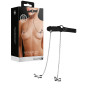 Morso con pinzette per capezzoli Nipple Clamps Black gag