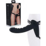 Dildo vaginale anale indossabile in silicone Ribbed Strap-On Adjustable Black