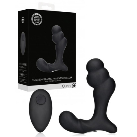 Vibratore anale per prostata Stacked Vibrating Prostate Massager with Remote Control Black