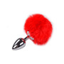 Plug anale con coda Metal Anal Fluffy Plug M red