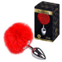 Plug anale con coda Metal Anal Fluffy Plug M red