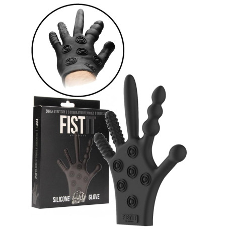 Guanto stimolante vaginale anale Silicone Stimulation Glove Black
