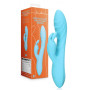 Vibratore vaginale rabbit Ribbed Ultra Soft Silicone Rabbit Vibrator Glacial Blue