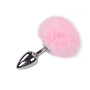 Plug anale piccolo in metallo con coda Metal Anal Fluffy Plug M pink