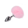 Plug anale piccolo in metallo con coda Metal Anal Fluffy Plug M pink