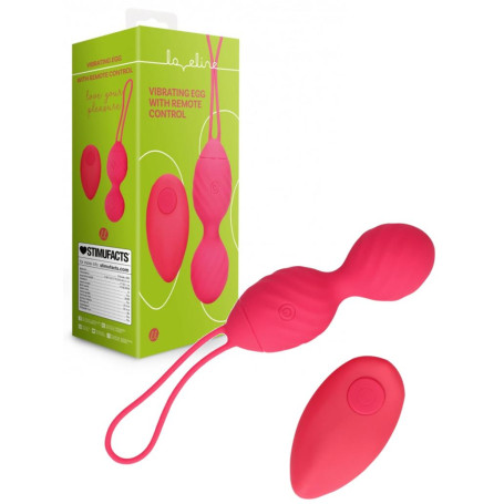 Palline vaginali vibranti in silicone Vibrating Egg with Remote Control Strawberry Red