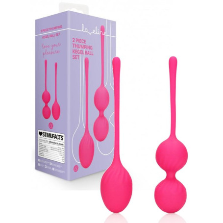 Palline vaginali in silicone  2 Piece Thumping Kegel Ball Set Wild Strawberry