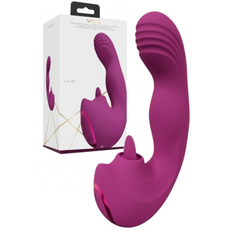 Vibratore vaginale per punto G Yumi Triple Motor G-Spot Finger Motion Vibrator and Flickering Tongue Stimulator Pink