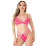 Completo intimo sexy reggiseno tanga Strappy lace bra set