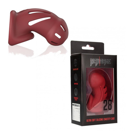 Gabbia di castità Model 28 Ultra Soft Silicone Chastity Cage Red